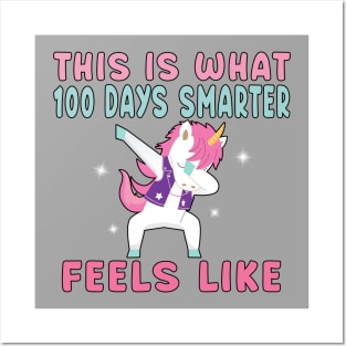 Dabbing Unicorn 100 Days Smarter Student Kids. Posters and Art